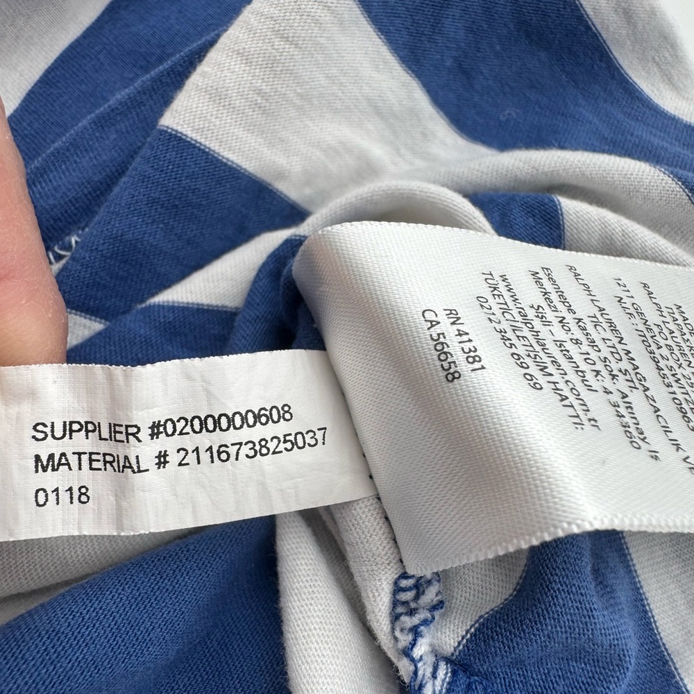 Polo by Ralph Lauren Women's Striped Navy and White Tee, Size Medium - Picture 11 of 11
